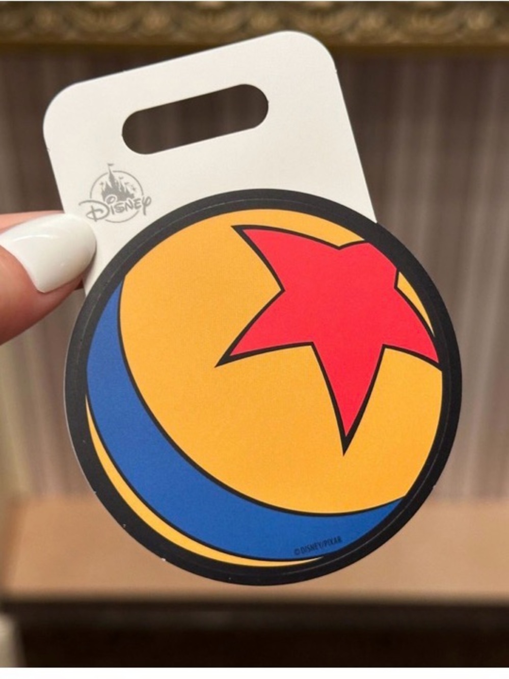 Disney Yellow Red Blue Pixar Star Ball Vinyl Sticker-  Disney Parks Exclusive
